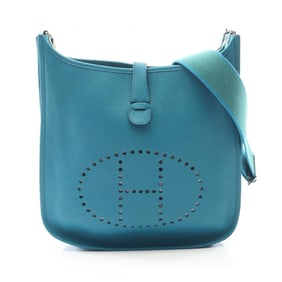 Hermes Hermès Evelyn 3 Trois GM Shoulder Bag in Taurillon Clemence Leather, Blue