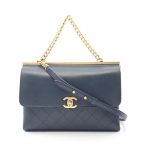 CHANEL Matelasse 31 RUE CAMBON Shoulder Bag in Navy Lambskin Leather