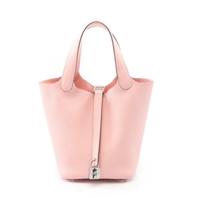 Hermes Hermès Picotin Lock PM handbag in Taurillon Clemence leather, pink for women.