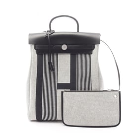 Hermes Hermès Airbag Ad PM H Vibrasion Backpack, Leather Toile Camp Vache Hunter Women's, Gray and