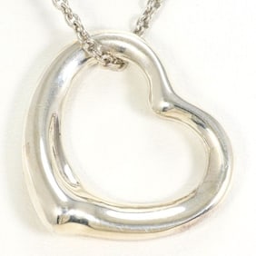Tiffany Heart Silver Necklace, Total Weight: Approx. 7.2g, 41cm, Like New