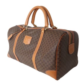 Celine Boston Bag Macadam Brown PVC Leather