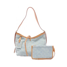 Louis Vuitton LV By the Pool Carryall NM PM Monogram Denim Shoulder Bag, Leather, Women's,