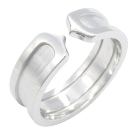 Cartier C2 Ring, 18K White Gold, Men's and Women's, Silver