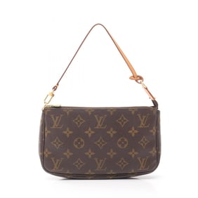 Louis Vuitton Pochette Accessoires Handbag, Coated Canvas and Leather, Monogram, Women's, Brown,