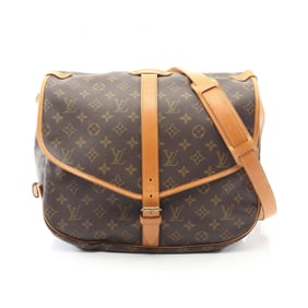 Louis Vuitton Saumur 35 Shoulder Bag, Coated Canvas and Leather, Monogram, Women's, Brown, M42254
