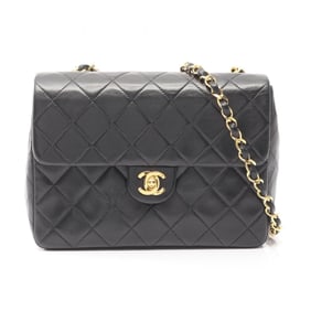 CHANEL Mini Matelasse 20 Shoulder Bag, Lambskin Leather, Women's, Black