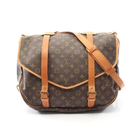 Louis Vuitton Saumur 43 Shoulder Bag, Coated Canvas and Leather, Monogram, Women's, Brown, M42252