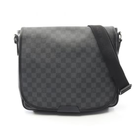 Louis Vuitton Daniel MM Shoulder Bag, Coated Canvas and Leather with Damier Graphite Pattern, Men's,