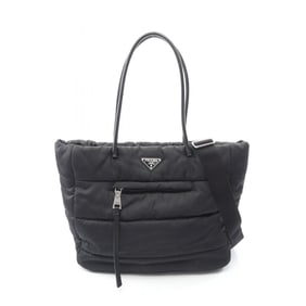 Prada TESSUTO BOMBER bomber tote bag in nylon and Saffiano leather, black.