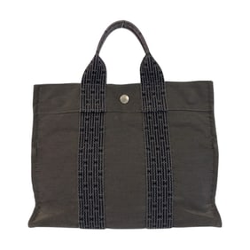 HERMES Air Line PM Tote Bag in Gray with Silver Hardware, Polyamide/Polyester, for Women