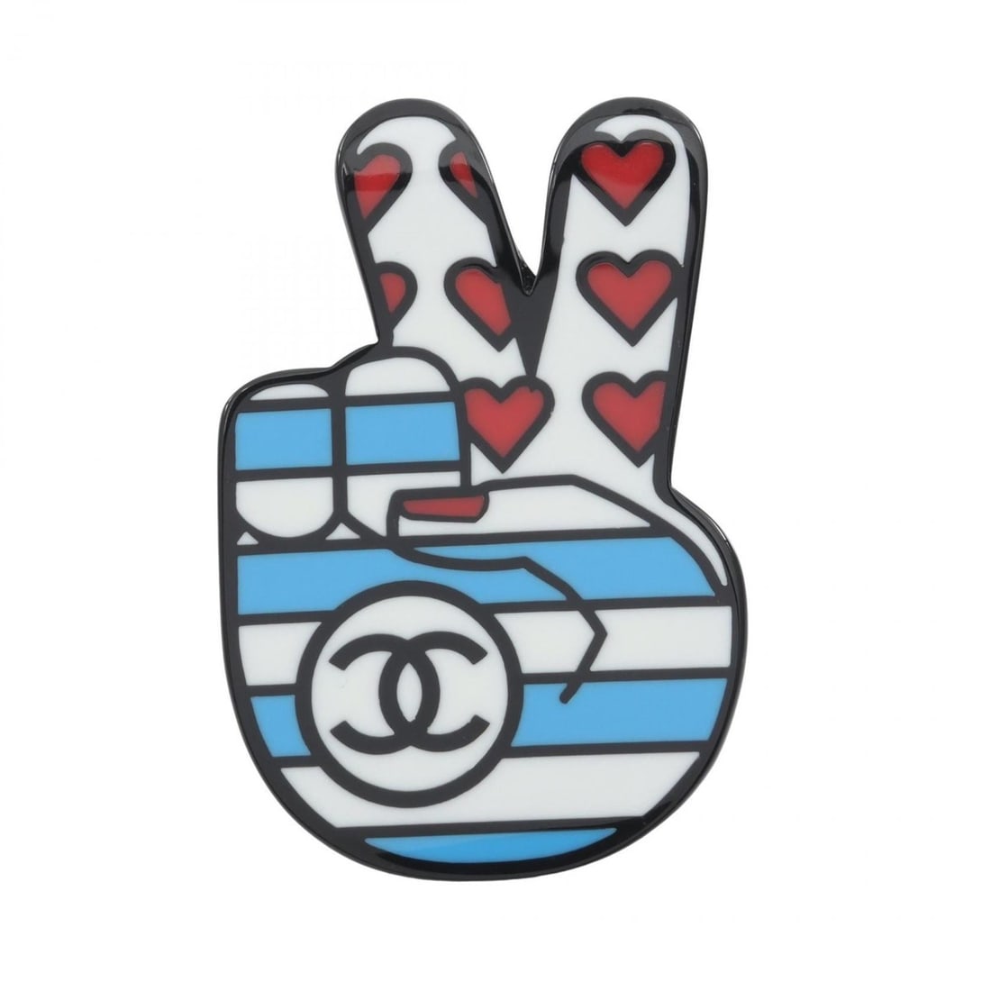 Chanel Coco Mark Peace Brooch, Plastic, Women's, White, Multicolor: --- Catalog ---Category: SizeSize (HxWxD): 6cm x 3.8cm / 2.36'' x 1.49''Category: DesignType: BroochColor: Multi-color, WhiteGender: WomenMaterial: PlasticCategory: GeneralBrand: Chanel--- Item List -