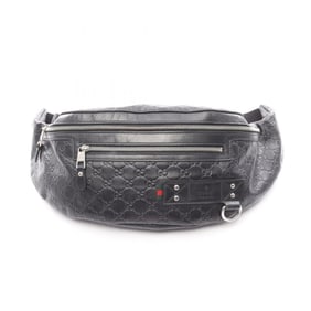 Gucci Guccissima Sherry Line Waist Bag/Body Bag Leather Men's Black 246409