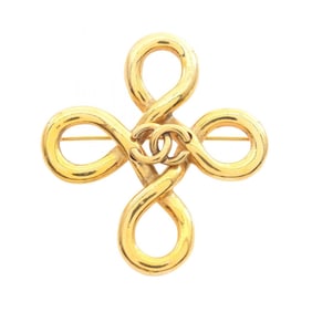 CHANEL Coco Mark Brooch Accessory GP (Gold Plated) Women's Gold