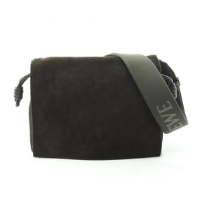 LOEWE Men's Suede and Leather Shoulder Bag, Khaki, B411FSAX02