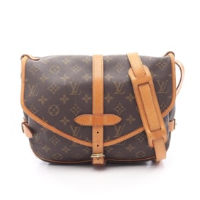 Louis Vuitton Saumur 30 Shoulder Bag, Coated Canvas and Leather, Monogram, Women's, Brown, M42256