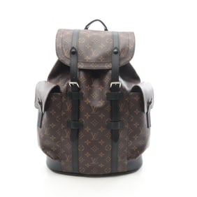 Louis Vuitton Christopher MM Backpack, M43735, Coated Canvas and Leather Monogram Macassar, Men's,