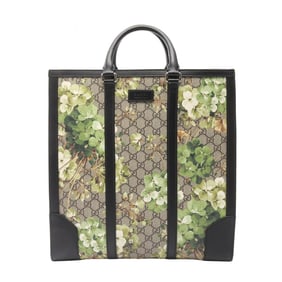 Gucci GG Blooms Tote Bag, Coated Canvas and Leather, Women's, Beige, Green, Black, 406387