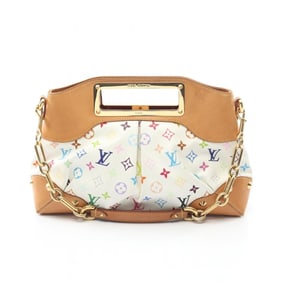 Louis Vuitton Judy MM Handbag, Coated Canvas and Leather, Monogram Multicolore, Women's, White,