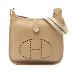 Hermes Hermès Evelyn 1 Anne GM Shoulder Bag in Taurillon Clemence Leather, Beige
