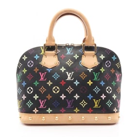 Louis Vuitton Alma Handbag, Coated Canvas and Leather, Monogram Multicolore, Women's, Black, M92646
