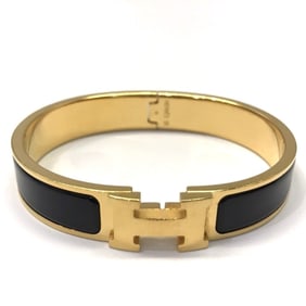 Hermès H Bangle Click Clack PM Bracelet Black Gold Women's HERMES
