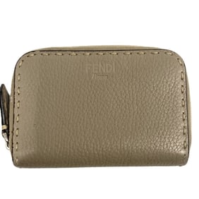 Fendi Seria coin case, card round, gray beige, 8M0313 FENDI