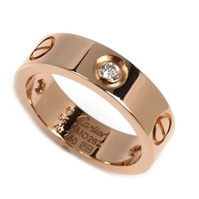 CARTIER 18KPG Pink Gold Love 3-Piece Diamond Ring, B4087554, Size 14, 54mm, 8.8g, Women's