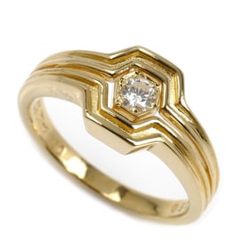 Christian Dior Dior 18KYG Yellow Gold Diamond Ring, Size 11, 4.1g, Women's