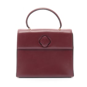 Cartier Must Line Top Handle Handbag, Leather, Women's, Bordeaux