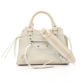 Balenciaga NEO CLASS CITY MINI Neo Classic City Mini Handbag, Leather, Women's, White, 638524