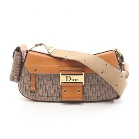 Christian Dior Dior Street Chic Trotter Shoulder Bag, Canvas and Leather, Women's, Beige Brown