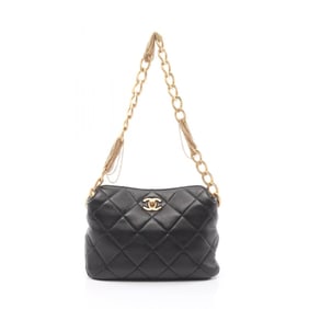 CHANEL Matelasse Shoulder Bag, Leather, Women's, Black