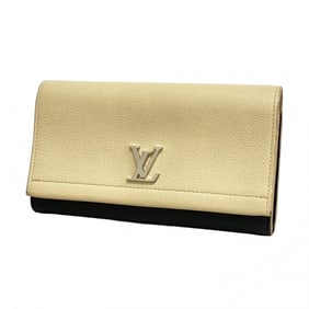 Louis Vuitton Long Wallet Portefeuille Lockme 2 M62328 Vanille Noir Women's