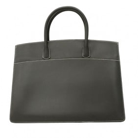 Hermes Hermès White Bass Couchvel Tote Bag, Gray, F Stamp, Men's/Women's