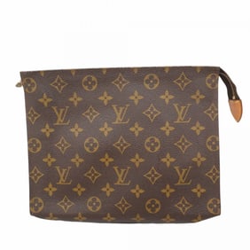 Louis Vuitton Monogram Poche Toilette 26 Clutch Bag M47542 Brown Men's/Women's