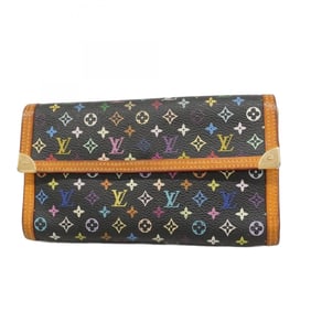 Louis Vuitton Tri-fold Long Wallet Monogram Multicolore Porte Tresor International M92658 Noir