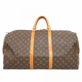 Louis Vuitton Monogram Keepall 55 Boston Bag M41424 Brown Men's and Women's
