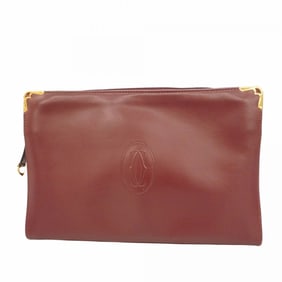 Cartier Must Clutch Bag, Bordeaux Leather, for Men and Women