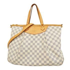 Louis Vuitton Damier Azur Siracusa GM Handbag N41111 White 2-Way Bag for Women