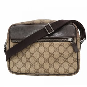 Gucci GG Supreme Shoulder Bag 114291 Beige Brown Women's