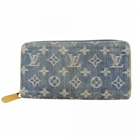 Louis Vuitton Monogram Denim Zippy Wallet M95341 Blue Women's