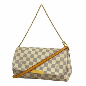Louis Vuitton Damier Azur Favorite MM Handbag N41275 White 2-Way Bag for Women