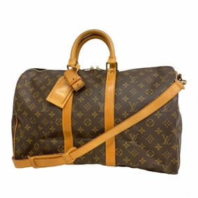 Louis Vuitton Monogram Keepall Bandouliere 45 Boston Bag M41418 Brown Men's/Women's