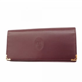 Cartier Must Long Wallet, Leather, Bordeaux, Men's and Women's