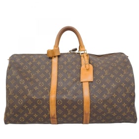 Louis Vuitton Monogram Keepall 55 Boston Bag M41424 Brown Men's and Women's