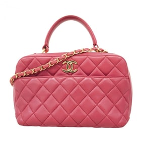 Chanel handbag, chain shoulder bag, trendy CC, lambskin, pink, champagne, 2-way bag for women