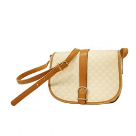 Celine Shoulder Bag Macadam White Brown Women's