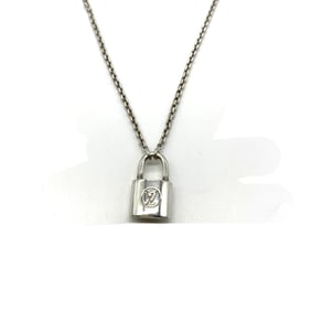 Louis Vuitton Sterling Silver Padlock Necklace Lockit Q93559 Ag925 LOUIS VUITTON