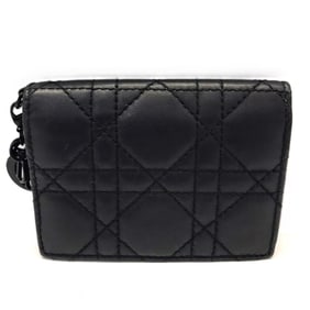 Christian Dior Dior Lady Cannage Ultra Matte Calfskin Black Card Case S0011ONMJ DIOR